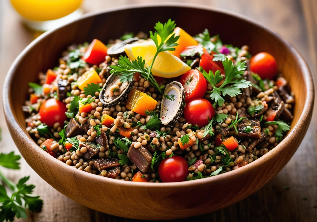 Lentil Salad with Sardines Moroccan Style