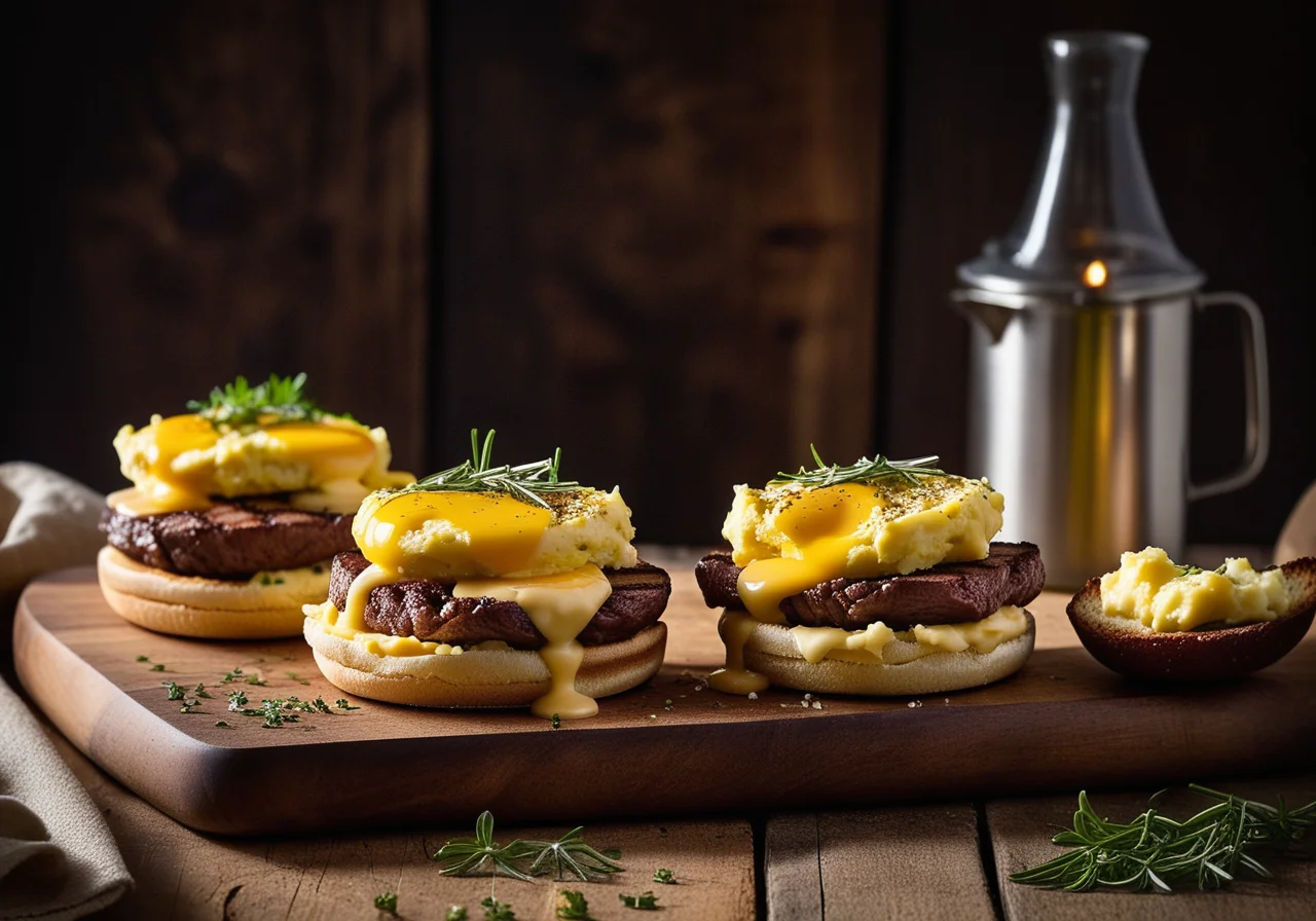 English Muffin with Scrambled Eggs, Sausage and Cheese