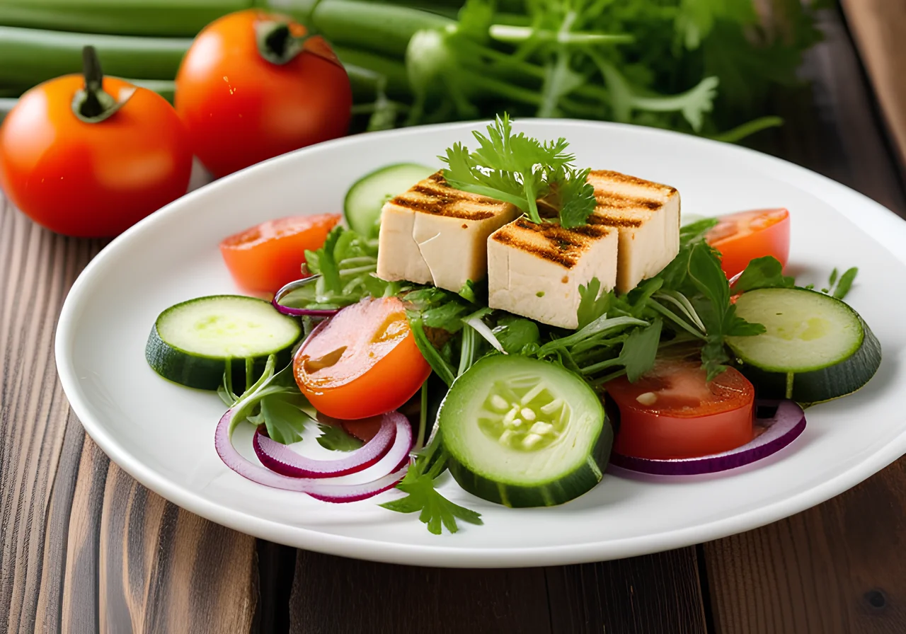 Tofu Sprout Salad with Vegetables
