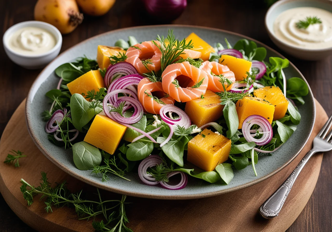 Salad with Salmon and Beetroot