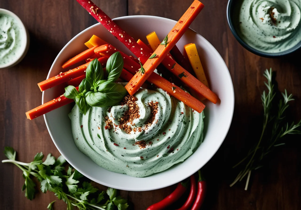 Vegetable sticks with dip