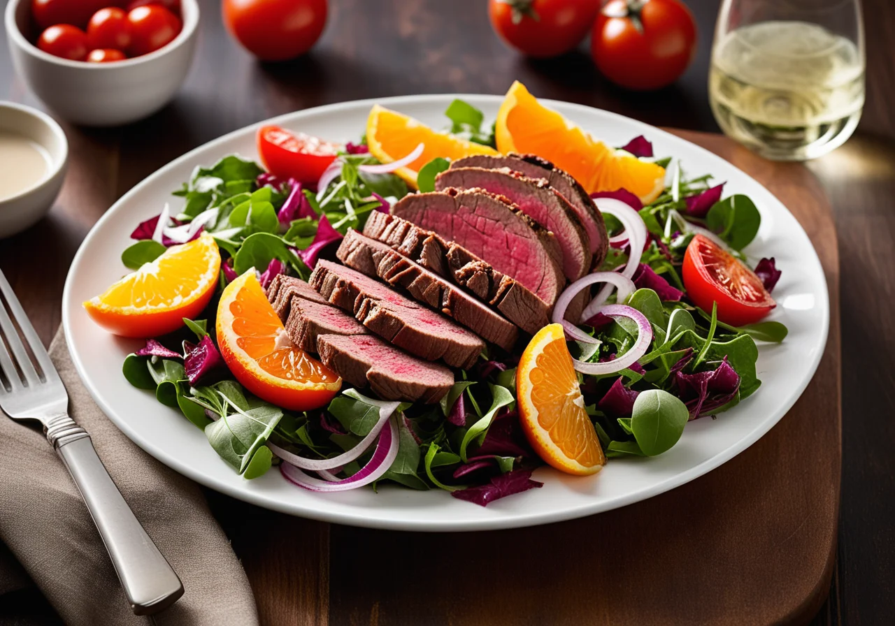 Salad with Roast Beef and Coriander