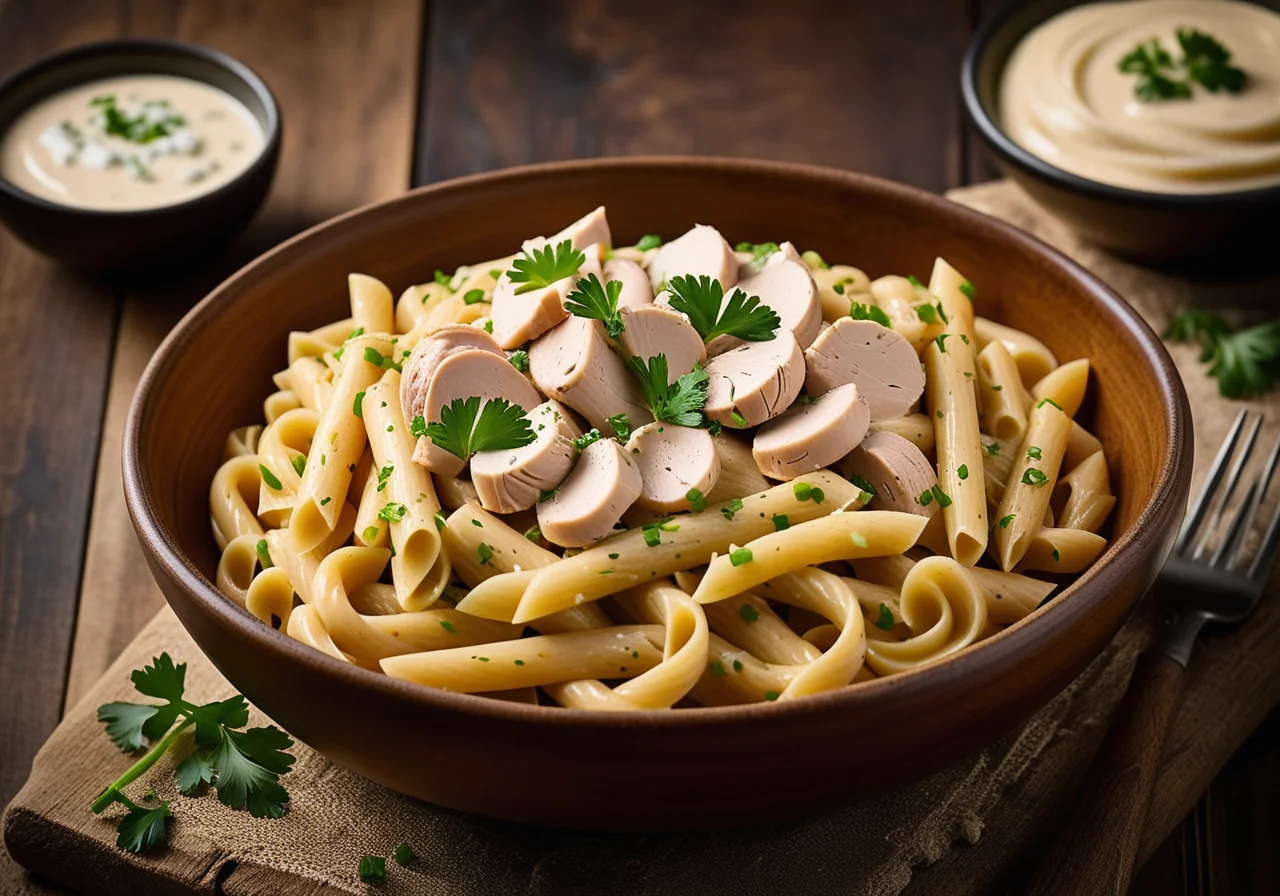 Pasta with Chicken, Leek and Horseradish