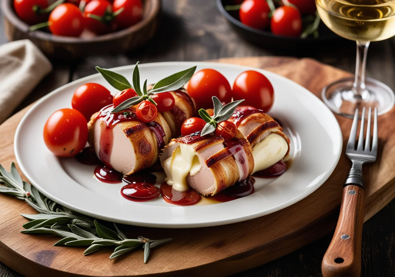 Bacon-Wrapped Chicken Stuffed with Mozzarella and Cherry Tomatoes