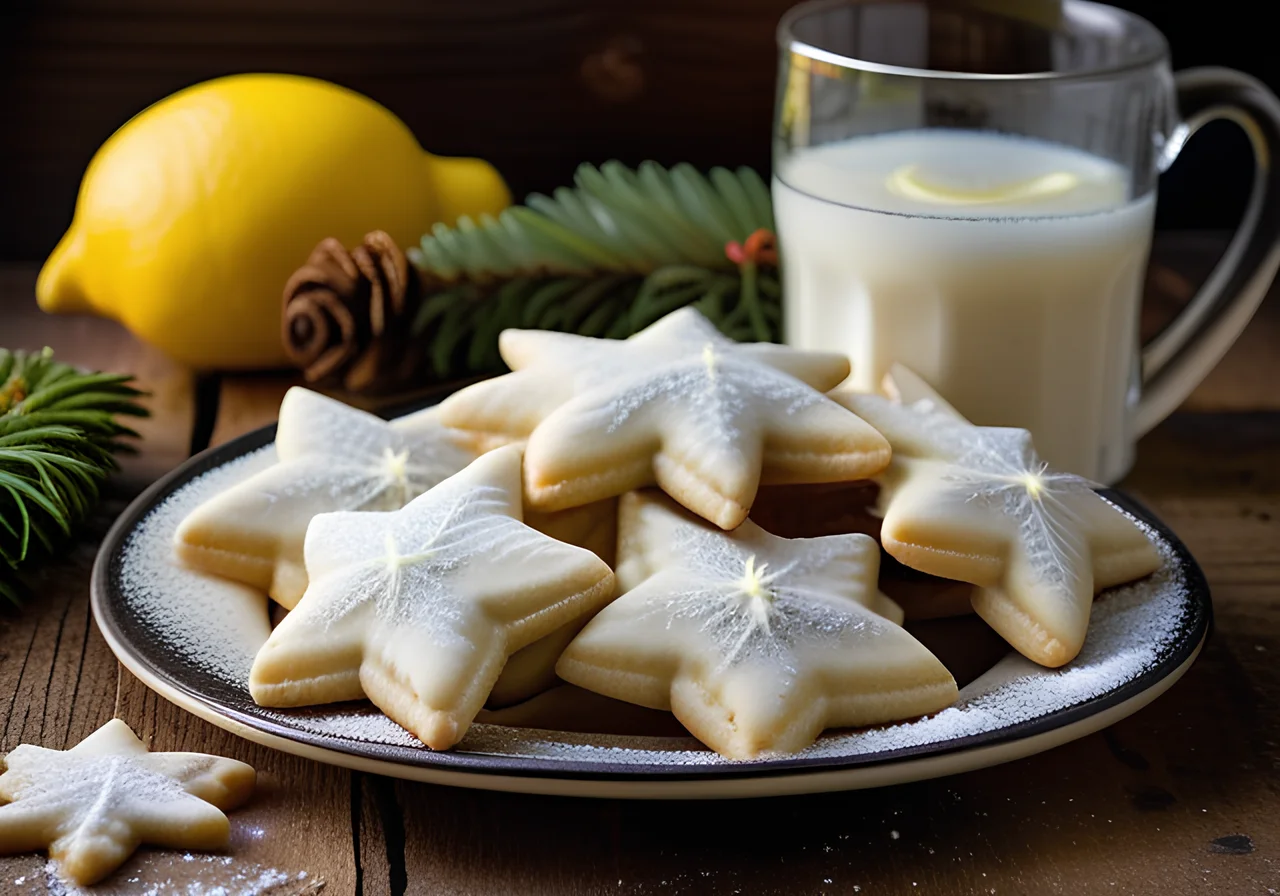 White Cookies with Sugar Glaze