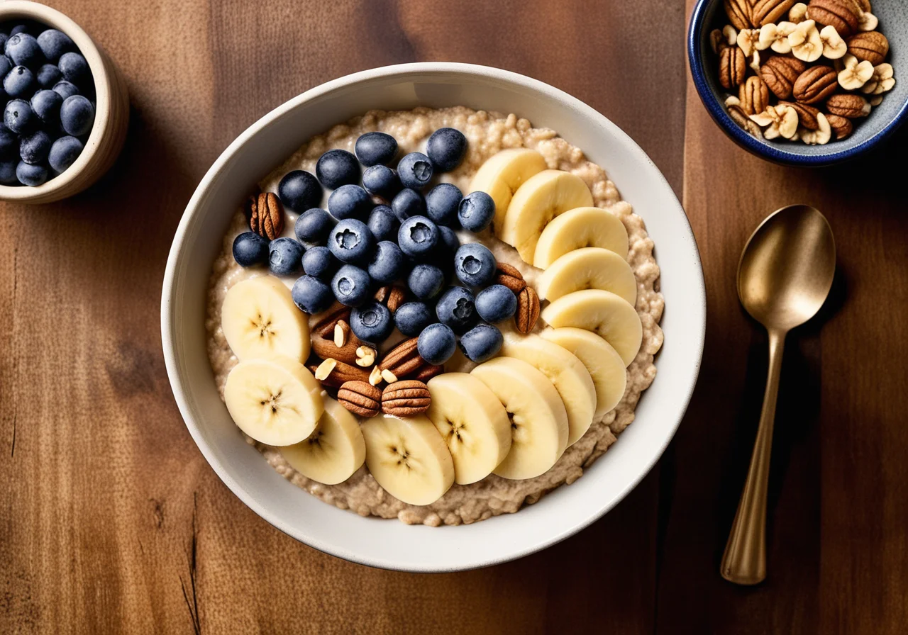 Oatmeal with Bananas and Berries