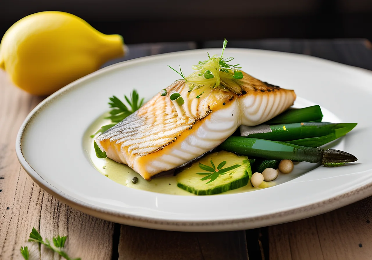 Lemon Fish Fillet with Zucchini Vegetables