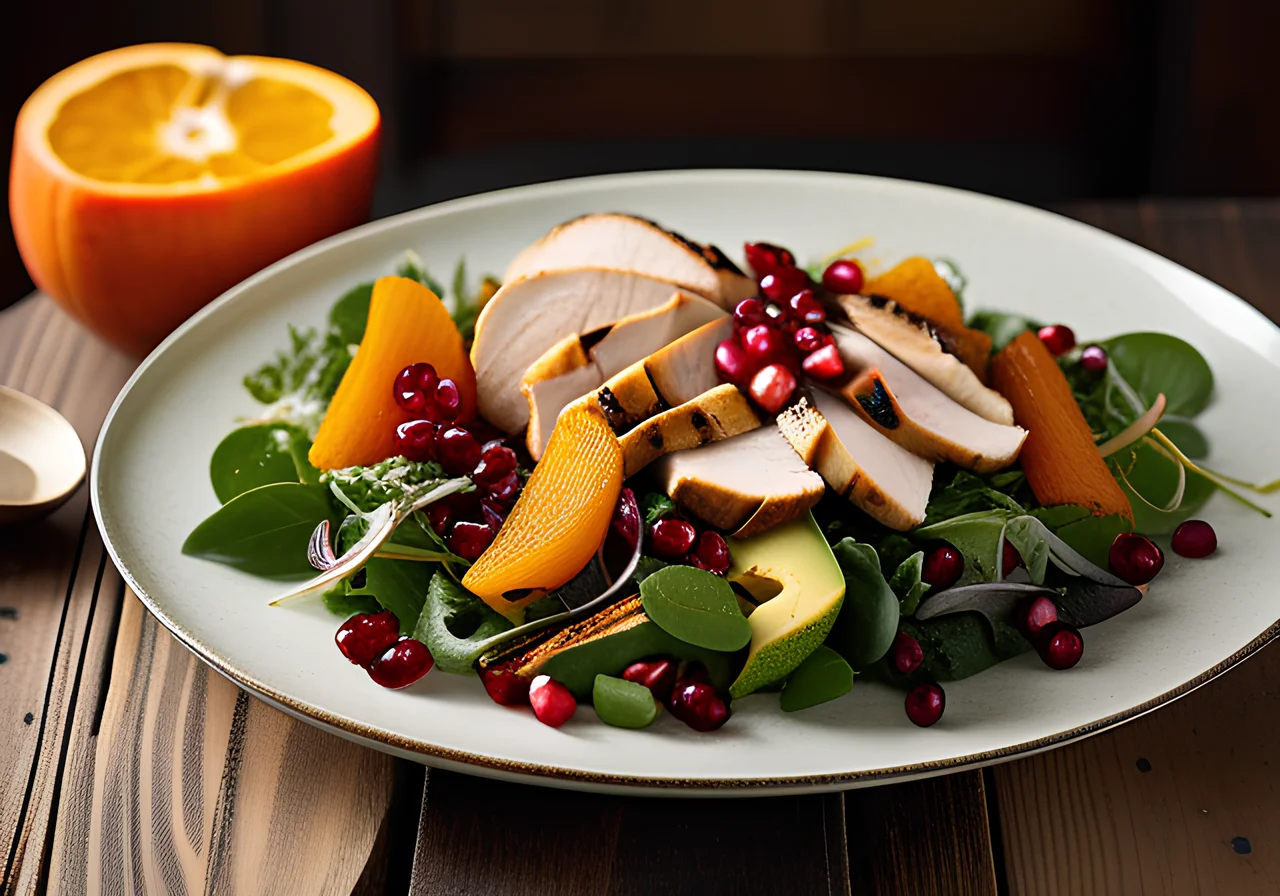 Colorful Chicken Salad with Miso Dressing