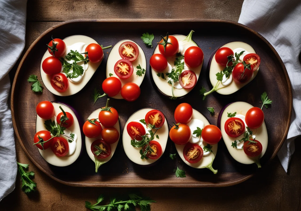 Eggplant Towers with Tomato and Mozzarella