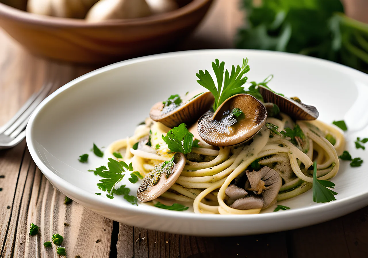 Herb Spaghetti with Porcini Mushrooms