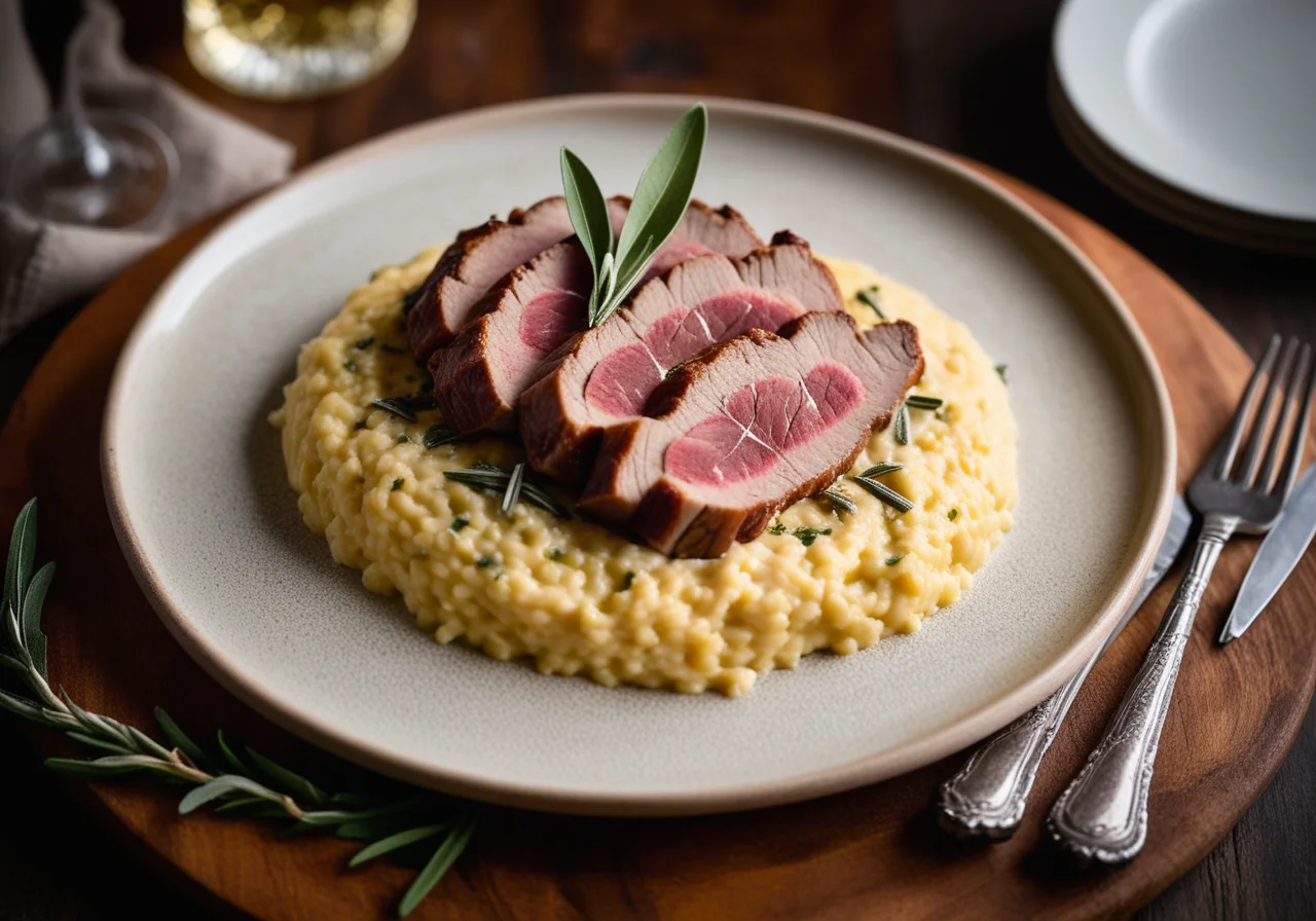 Saffron Risotto with Saltimbocca