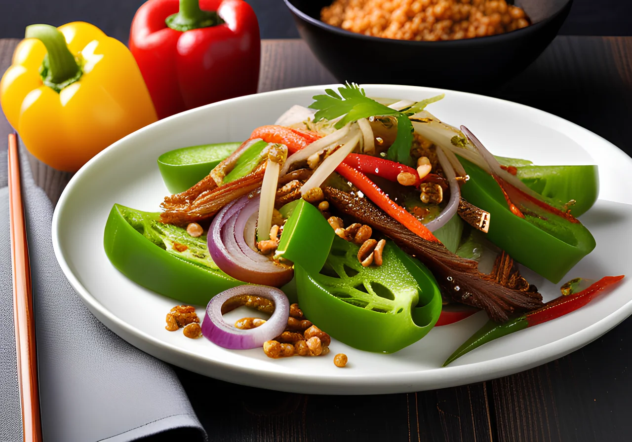 Stir-Fried Celery and Bell Pepper