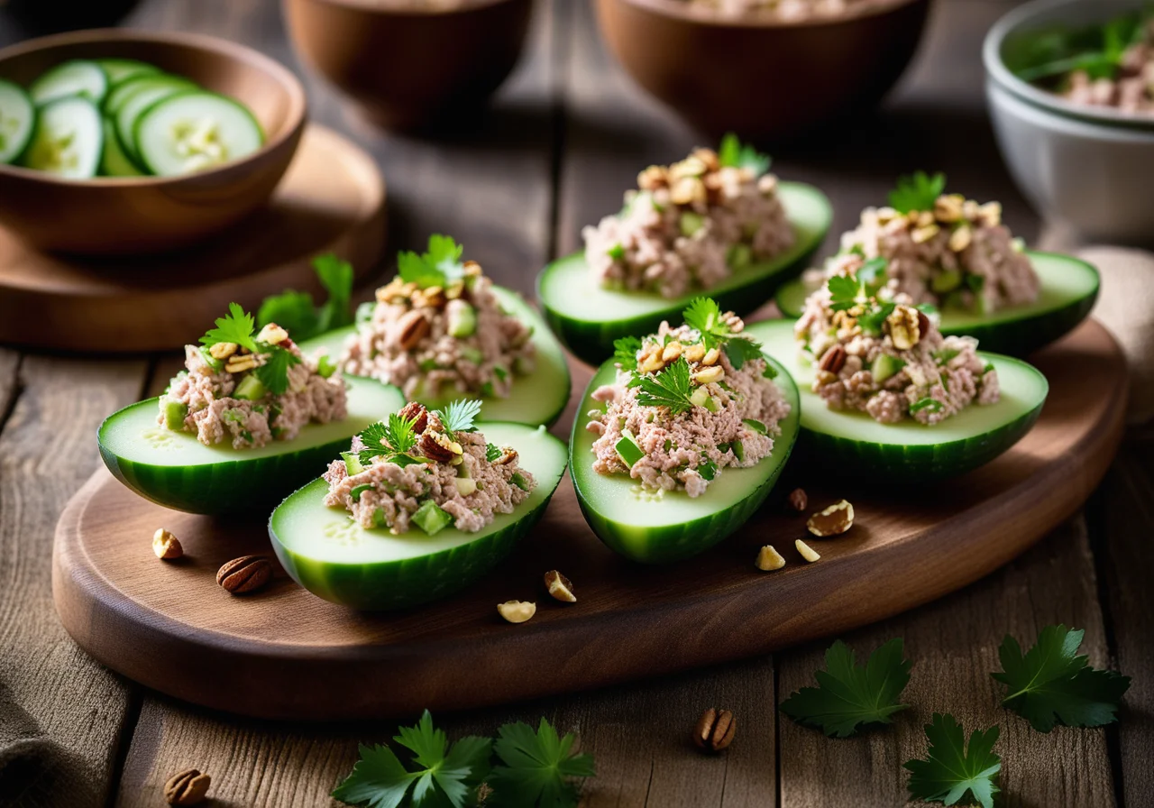 Cucumber Boats with Tuna Filling
