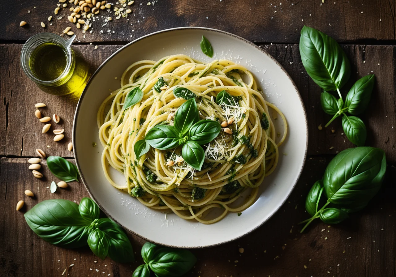 Spaghetti with Green Pesto