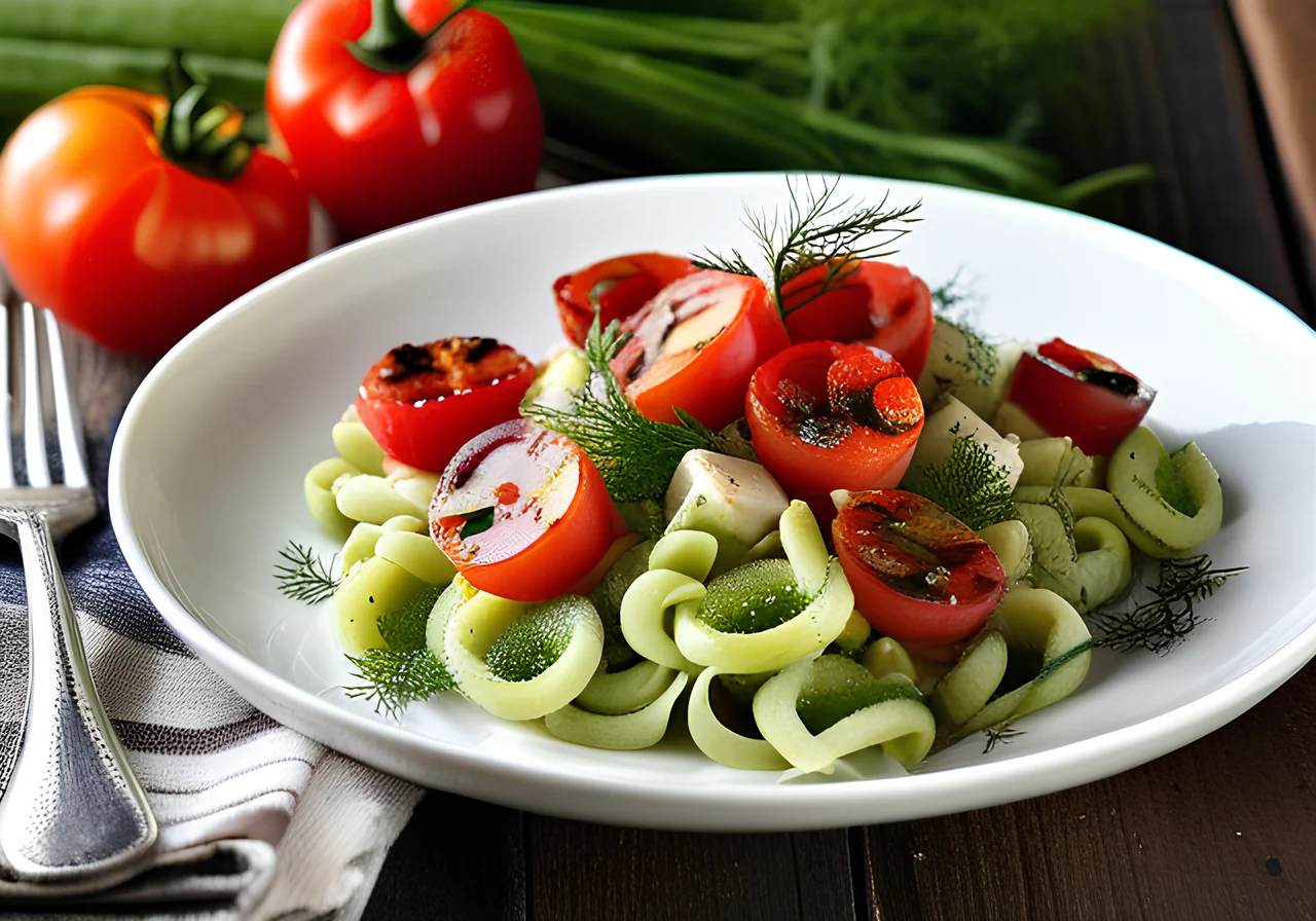 Warm Pasta Cucumber Salad
