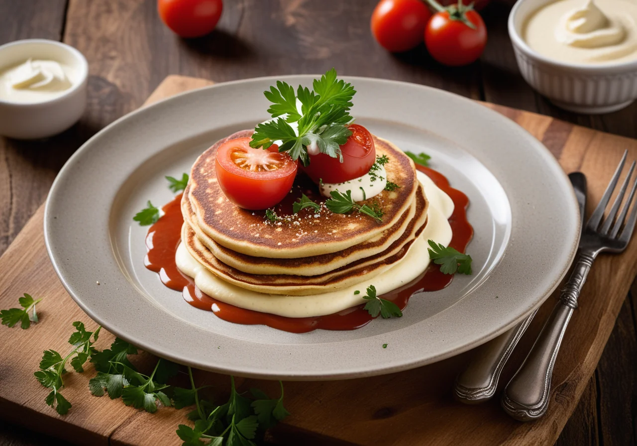 Veal Fillets with Pretzel Crust and Pancakes