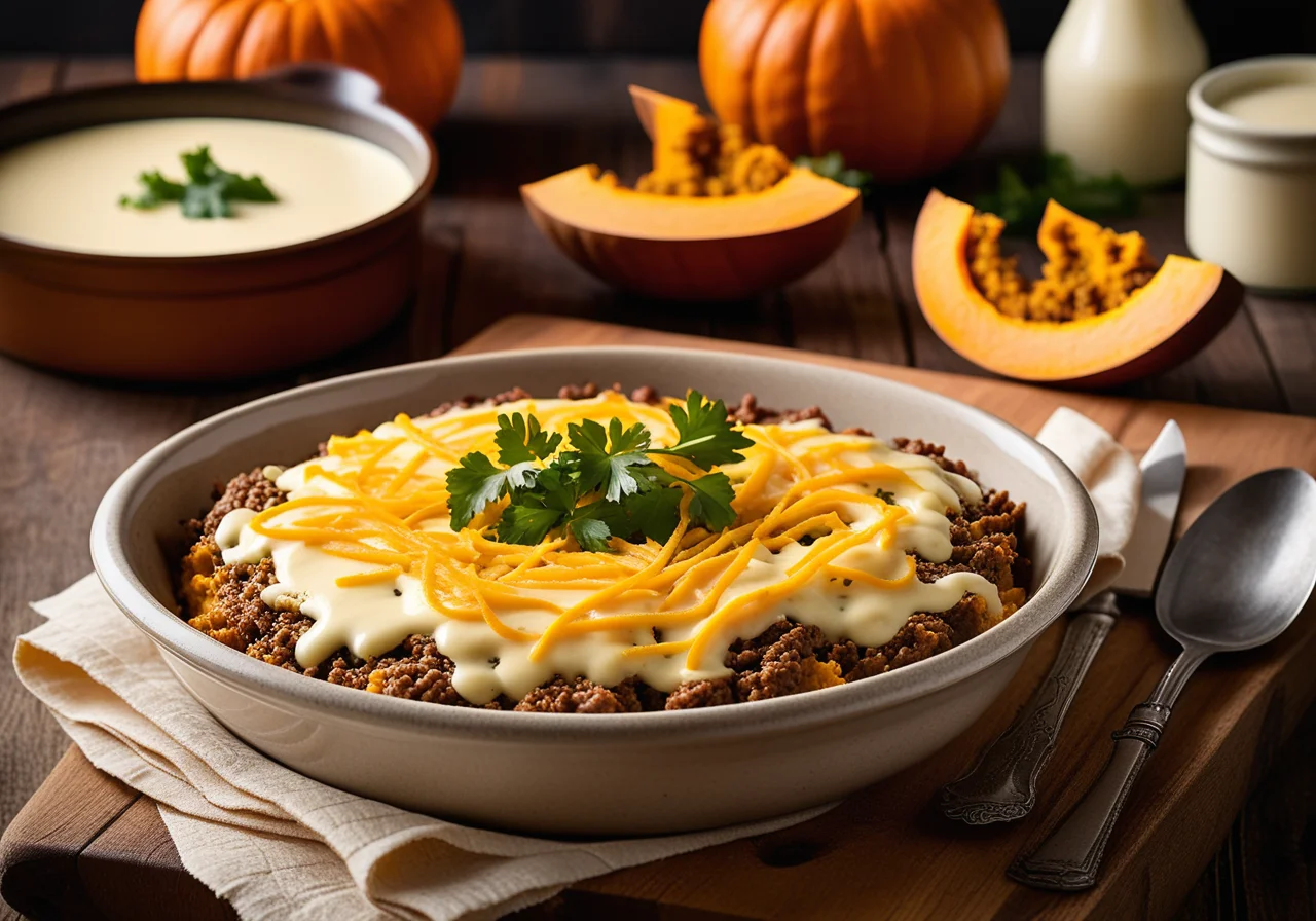 Pumpkin Ground Beef Gratin