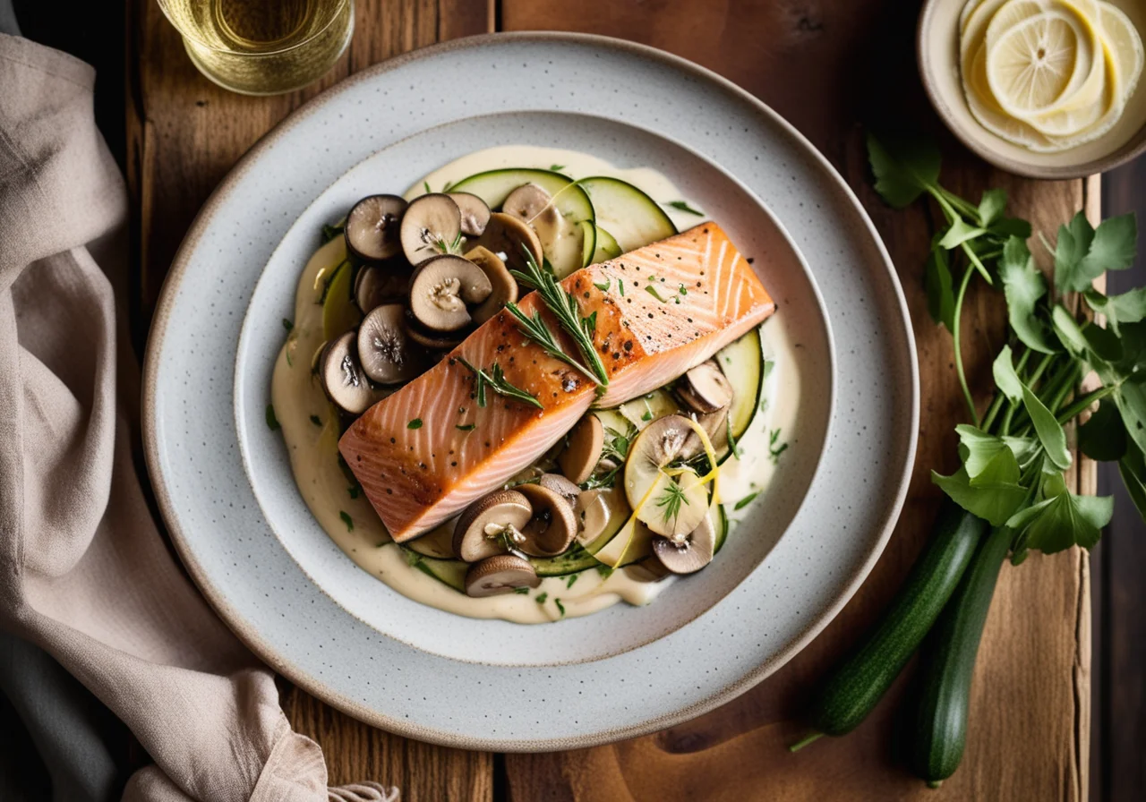 Salmon Trout in White Wine Sauce