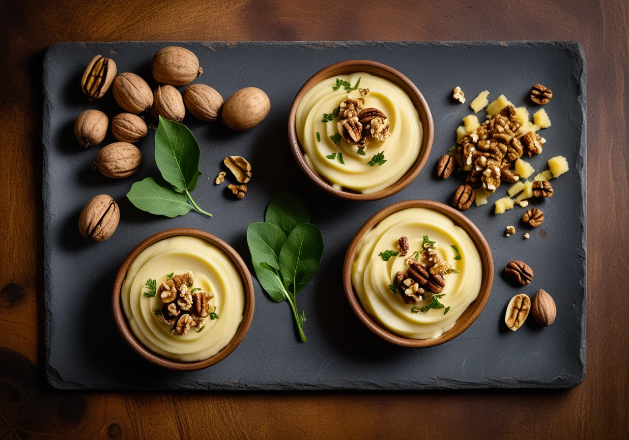 Kohlrabi Slices with Walnut Dip