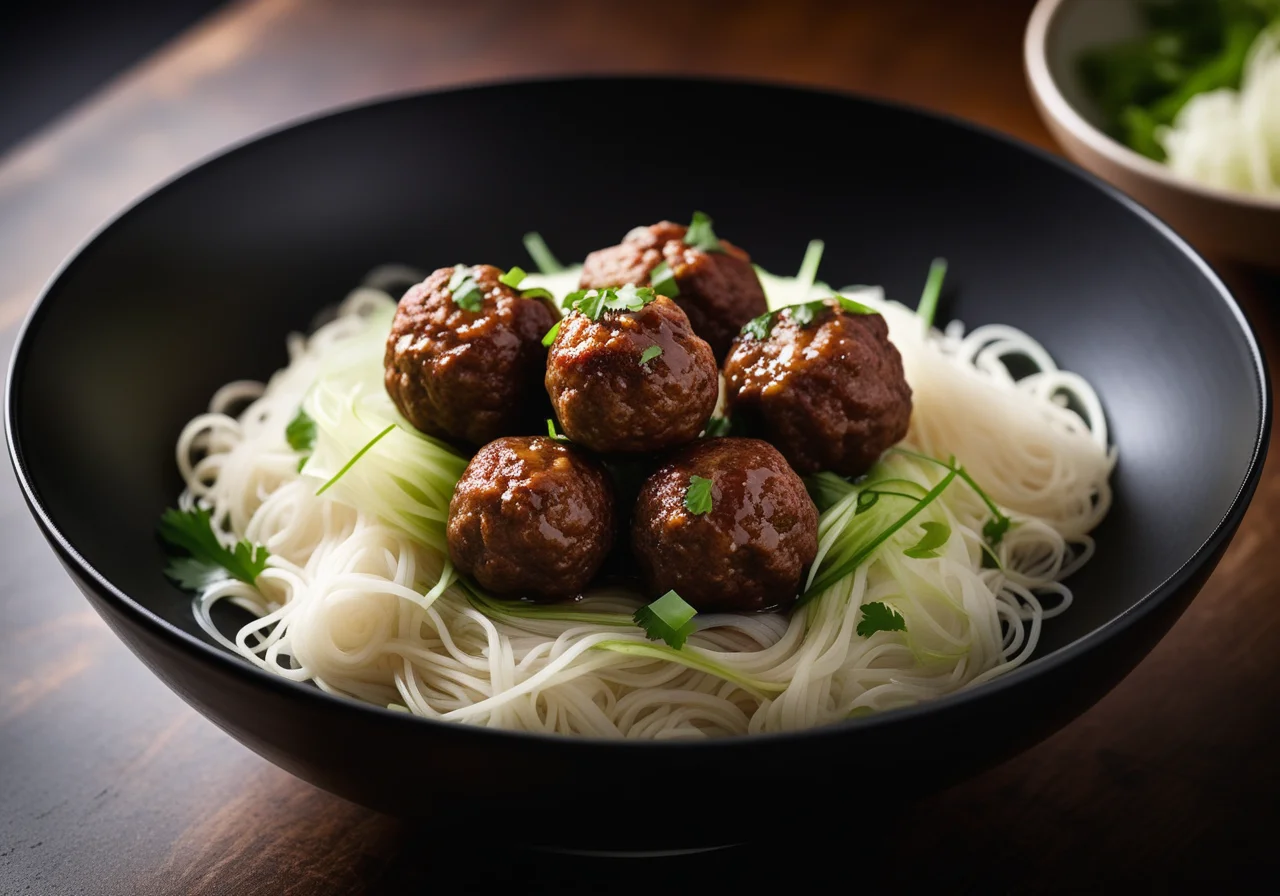 Asian Meatballs with Cabbage