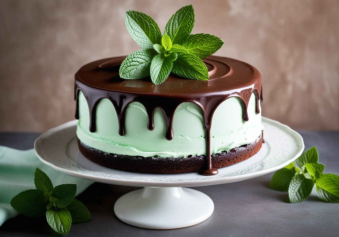 Chocolate Cake with Mint Cream