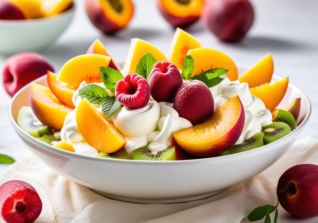 Fruit Salad with Whipped Cream