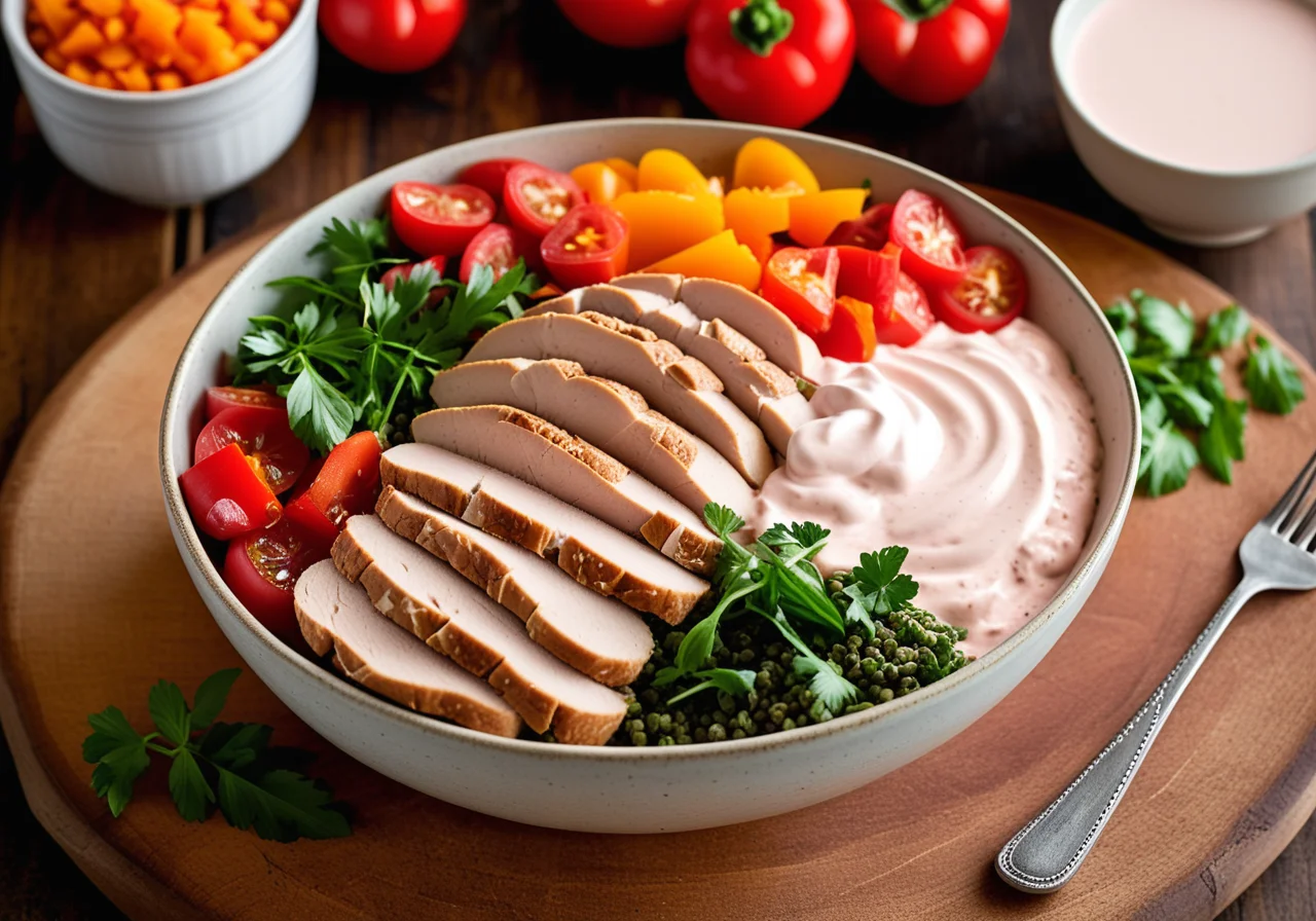 Salad Bowl with Turmeric Chicken