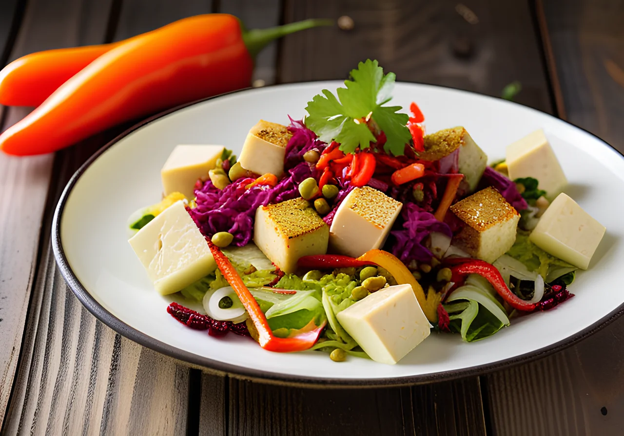 Warm Cabbage Salad with Tofu