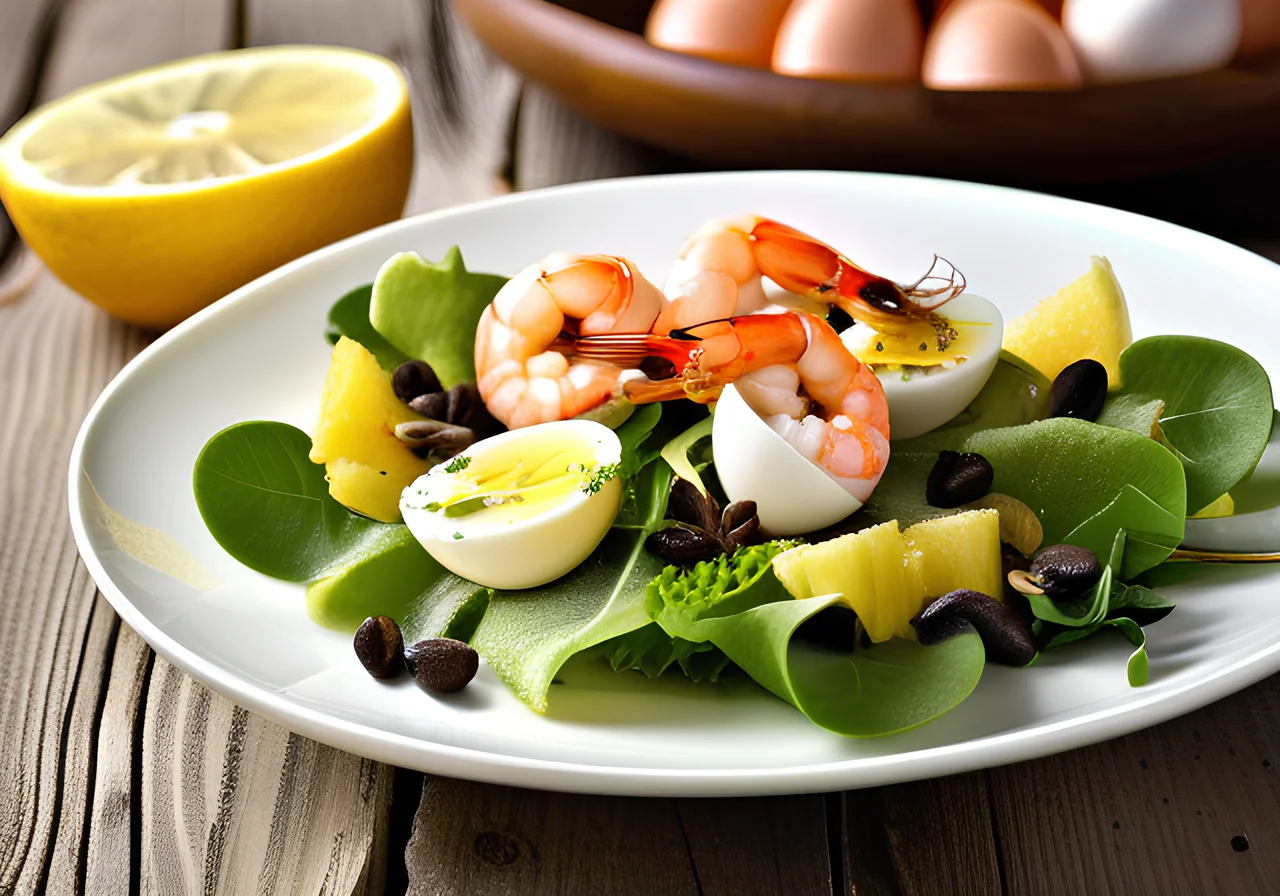 Shrimp Salad with Egg and Pineapple