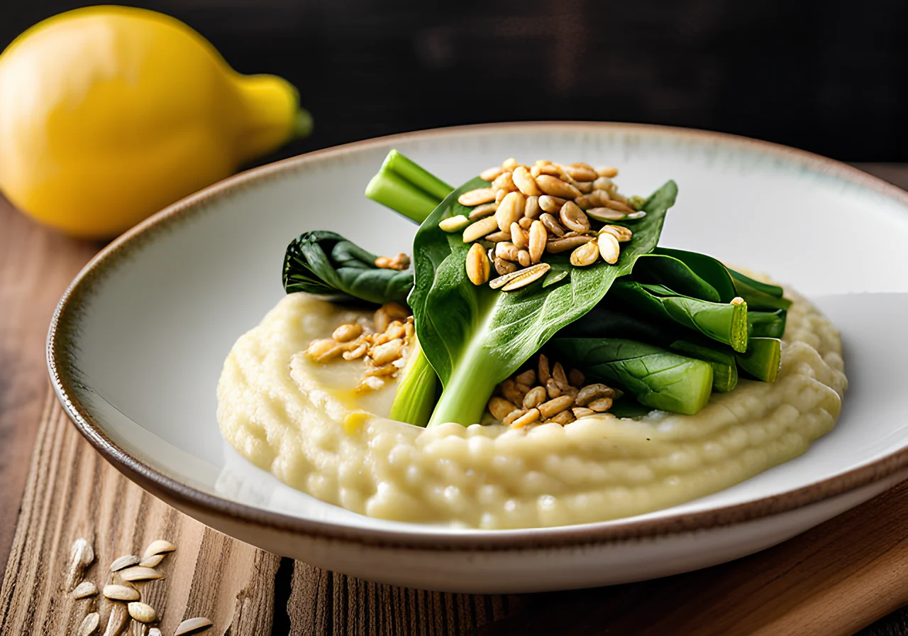 Lemon Risotto with Glazed Pak Choi