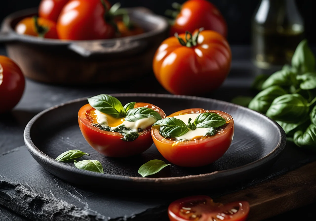 Baked Tomatoes with Spinach Filling