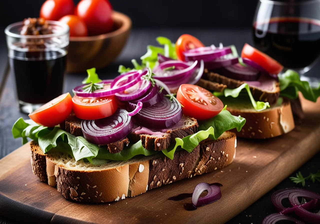 Open Sandwich with Beef and Balsamic Onions