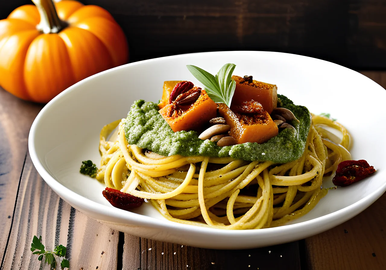 Pasta with Pesto and Pumpkin