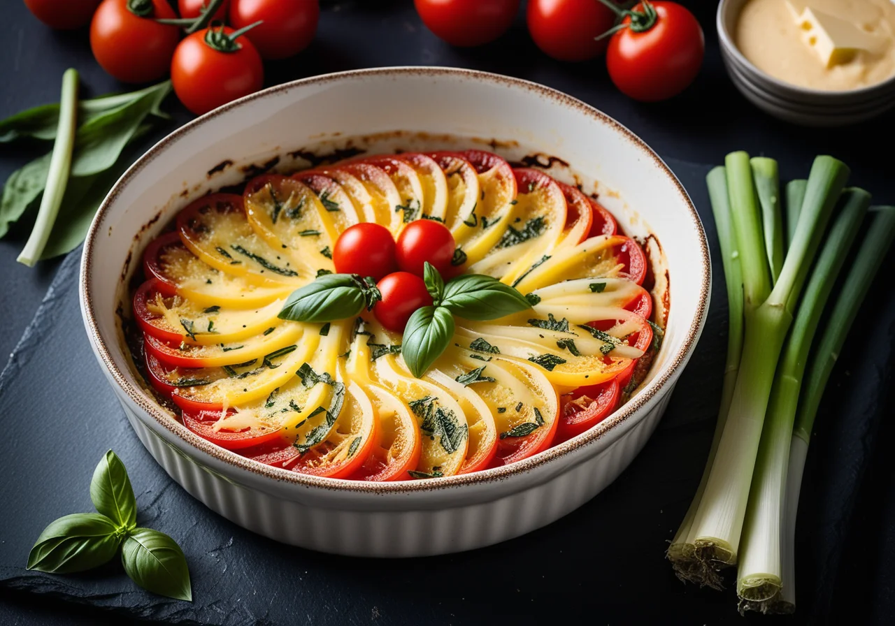Leek Tomato Gratin