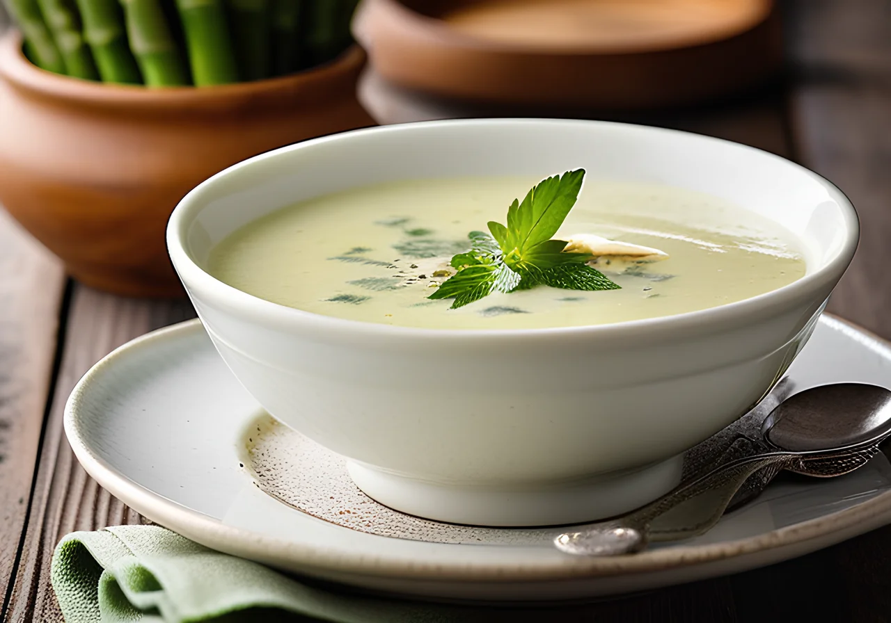 Green-White Asparagus Cream Soup