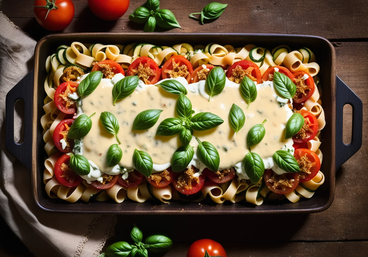 Zucchini and Tomato Pasta Bake