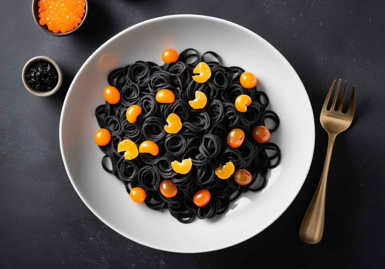 Black Pasta with Caviar