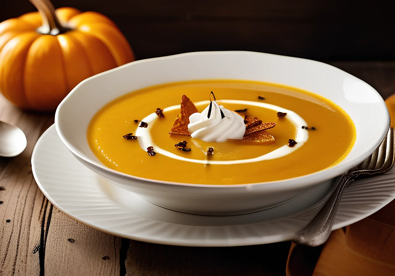 Pumpkin Soup with Sour Cream