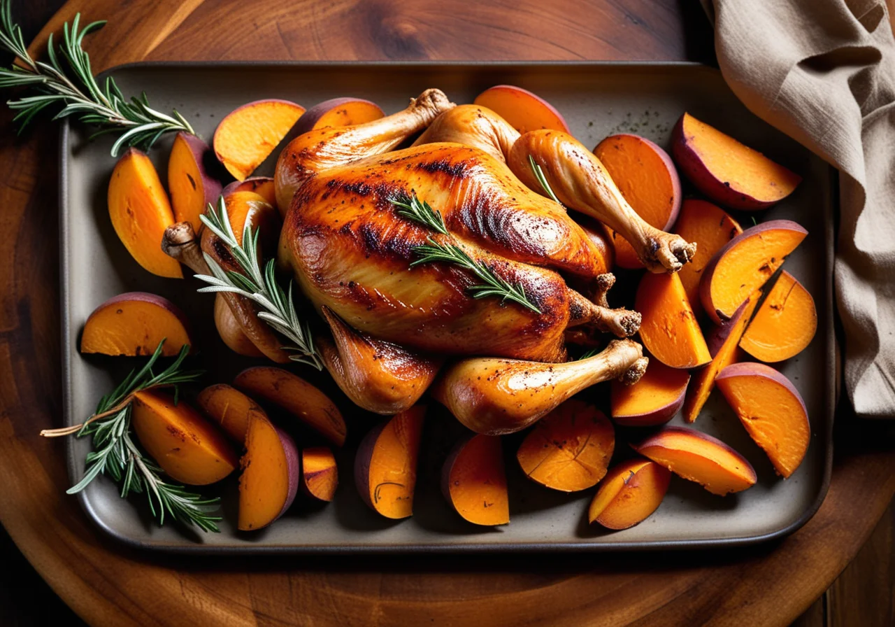 Roasted Chicken with Sausages and Potatoes