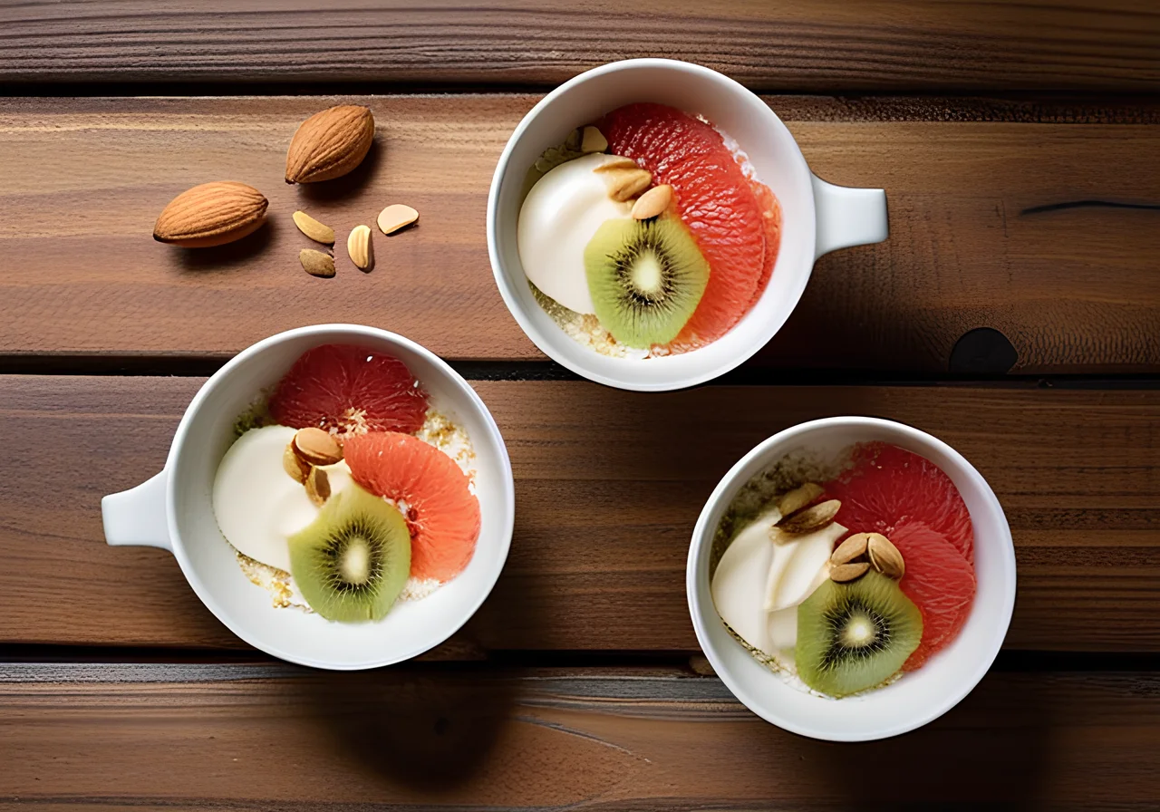Skyr with Seeds, Grapefruit and Kiwi