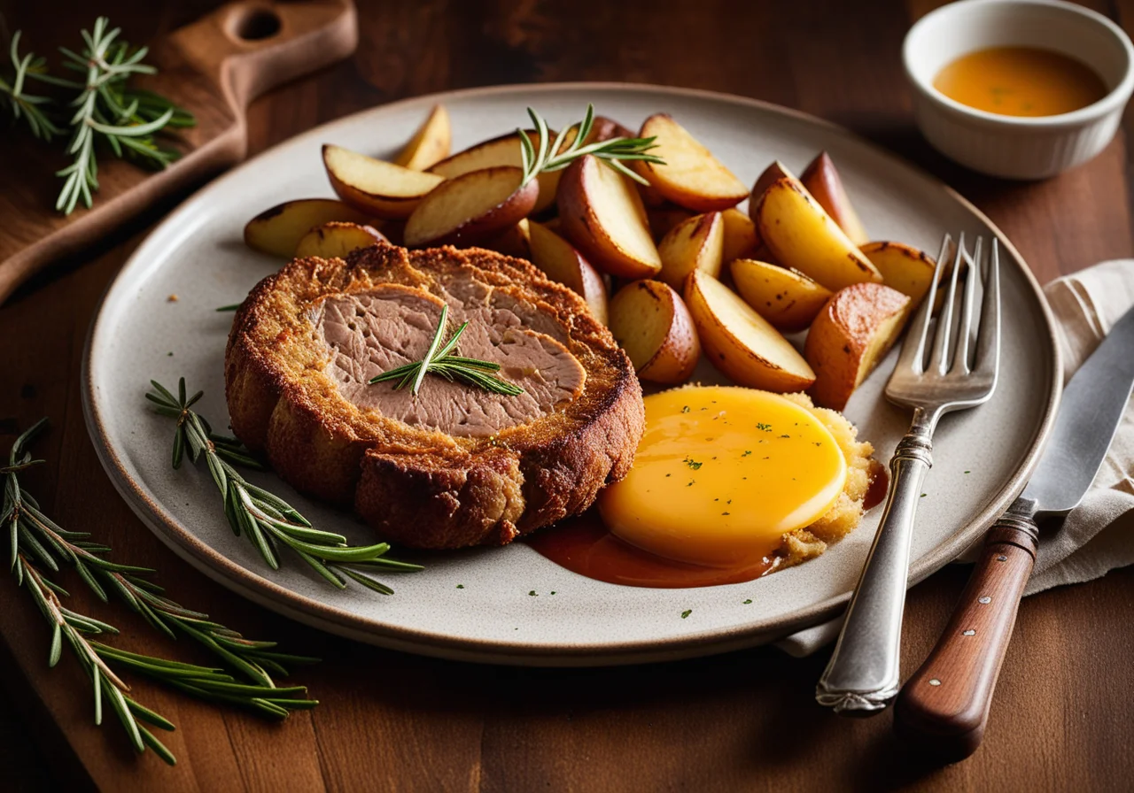 Roast Cutlet with Fried Potatoes