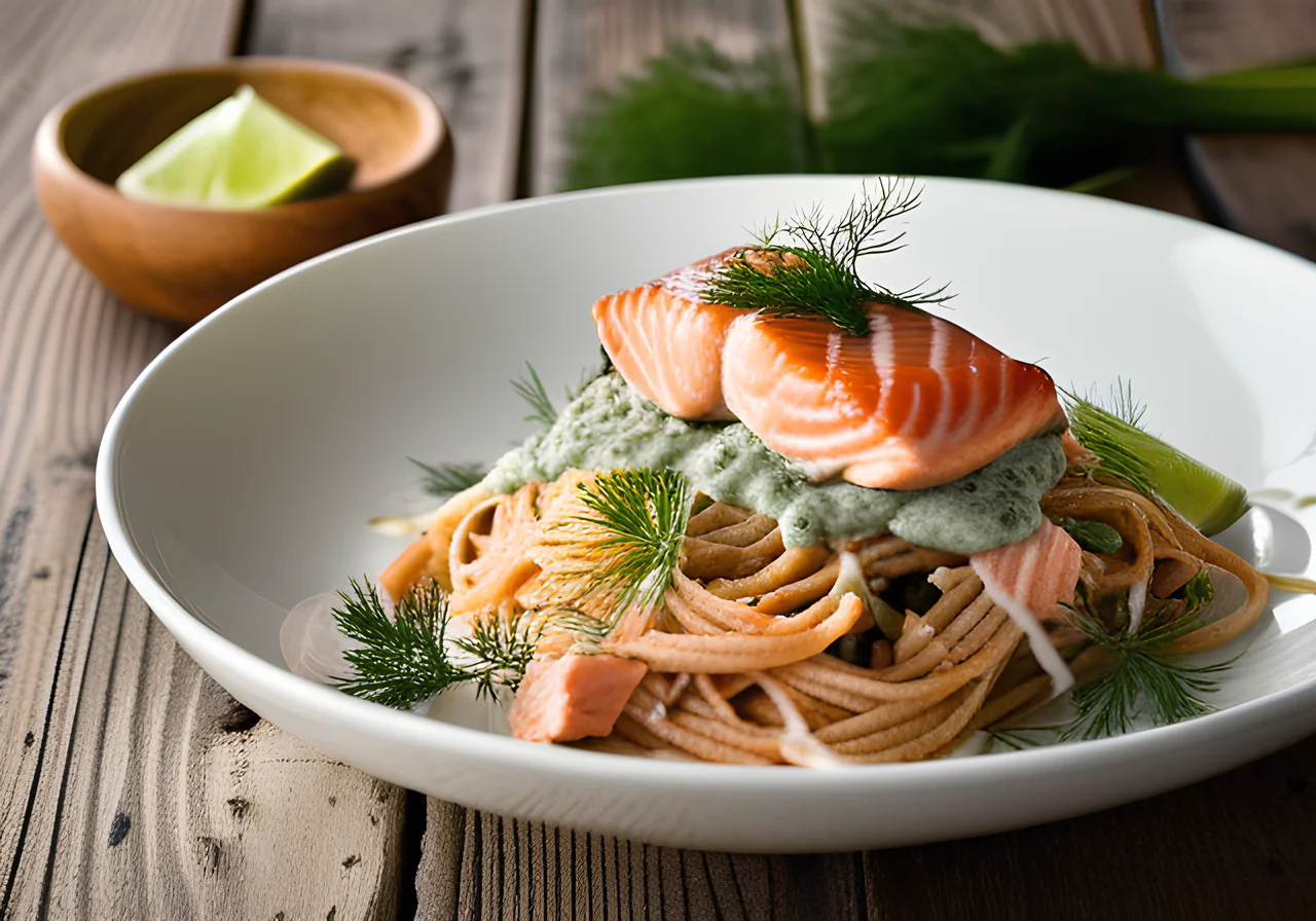 Spaghetti with Salmon Dill Sauce