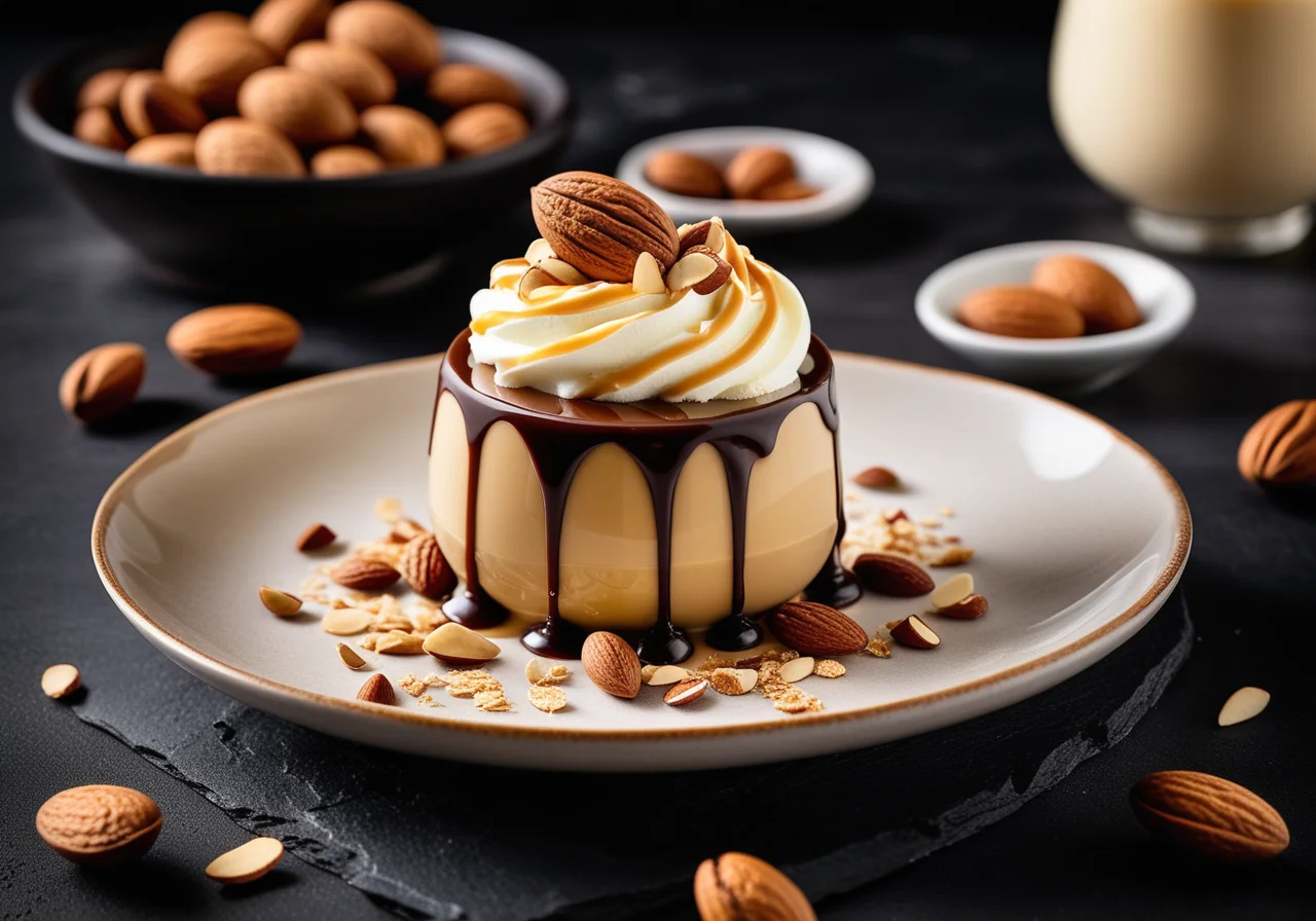 Krokant Cups with Egg Liqueur Cream