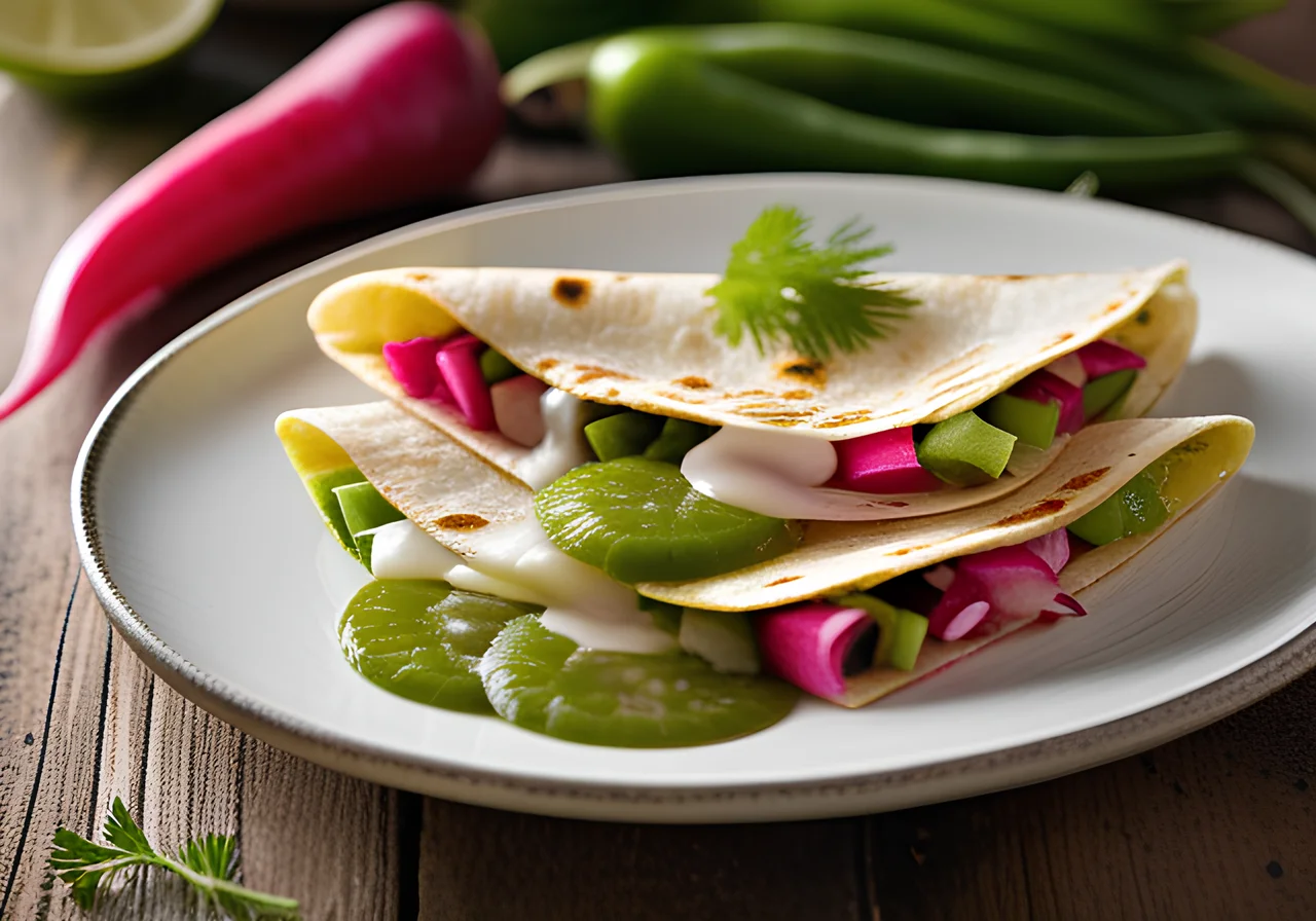 Quesadillas with Colorful Salsa