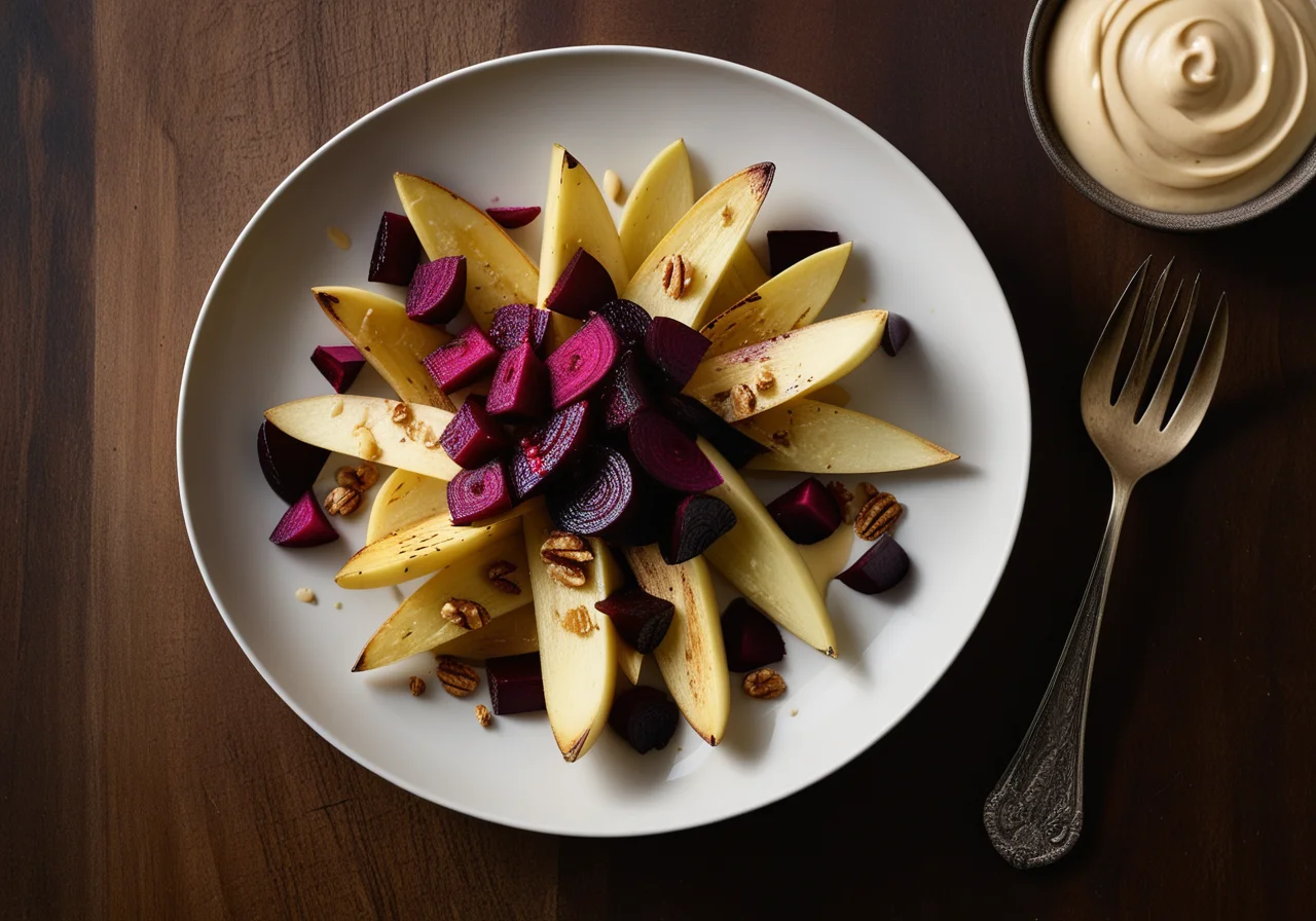 Roasted Parsnips with Endive and Beet Salad