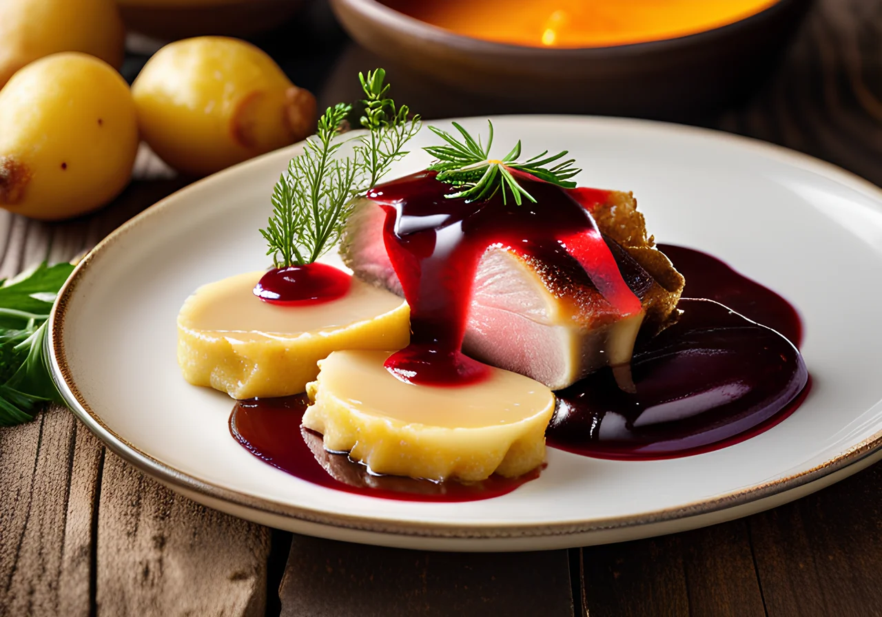 Christmas Duck with Oranges and Almond Dumplings