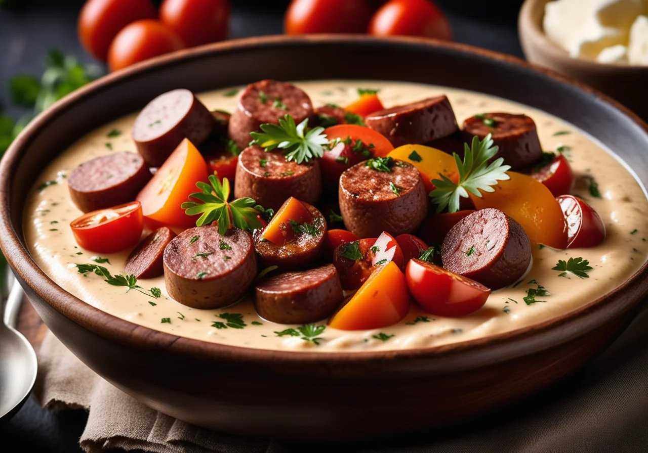 Spicy Sausage Pot with Crème Fraîche