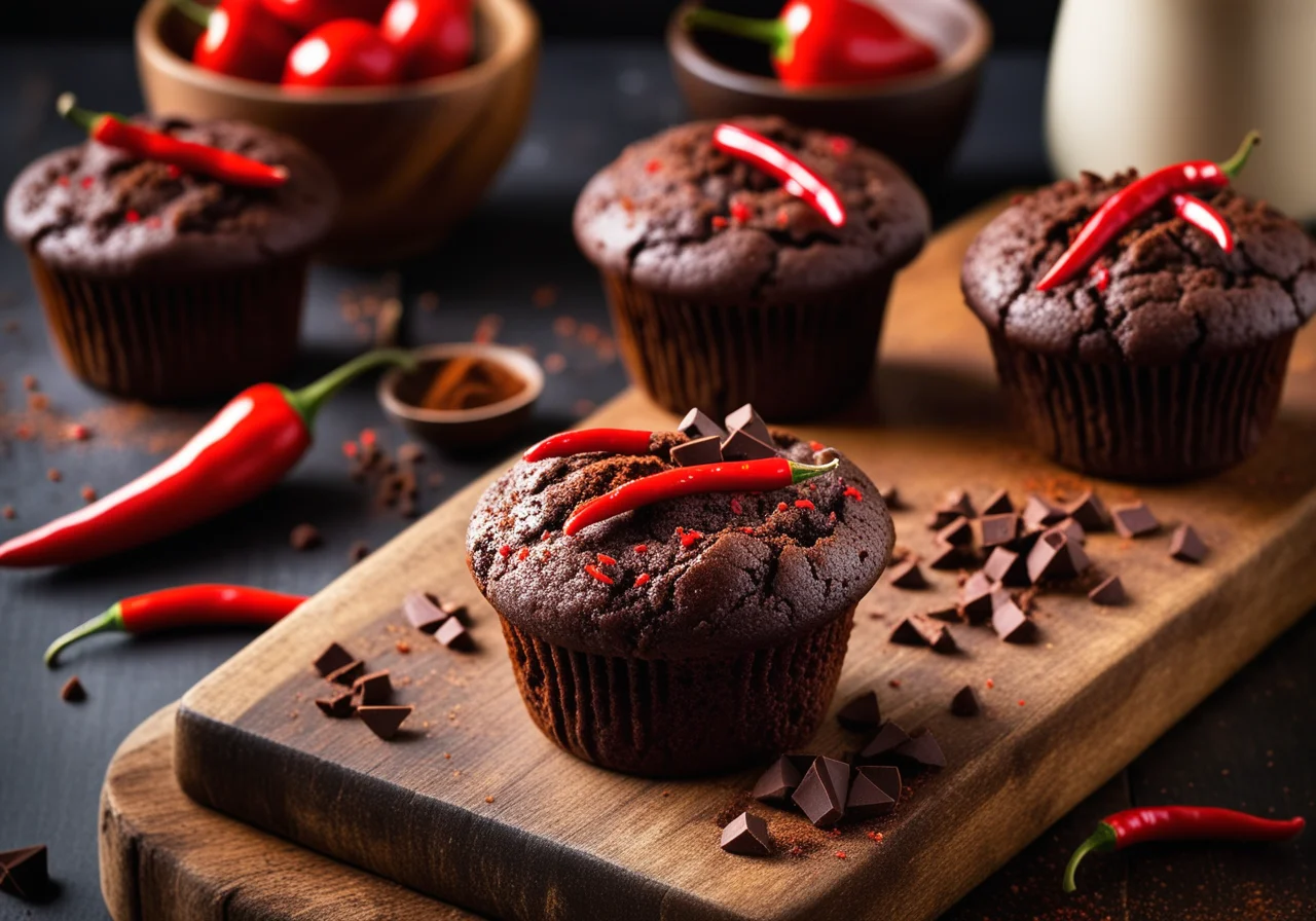 Chocolate Muffins with Chili