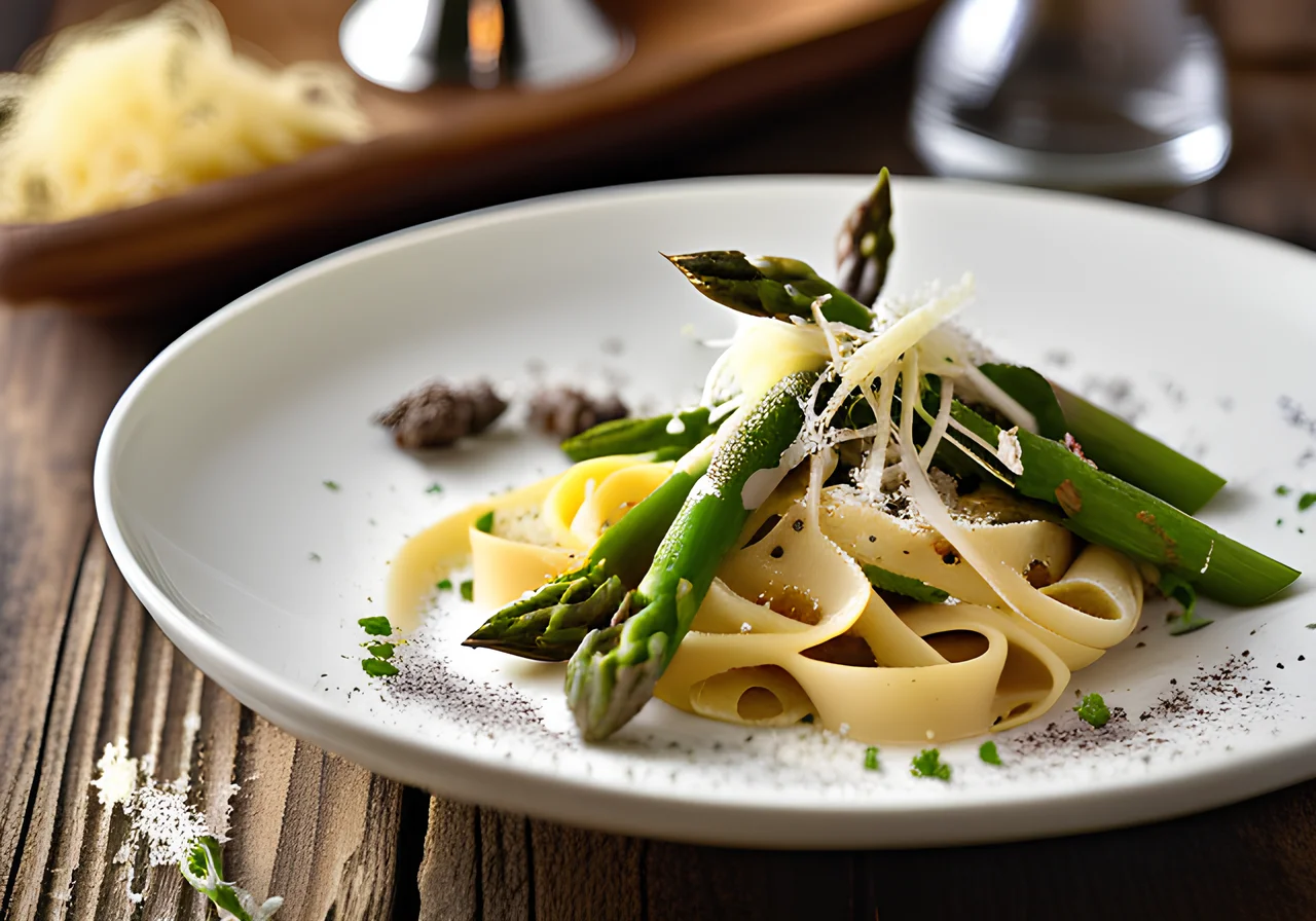 Truffle Pasta with Green Asparagus