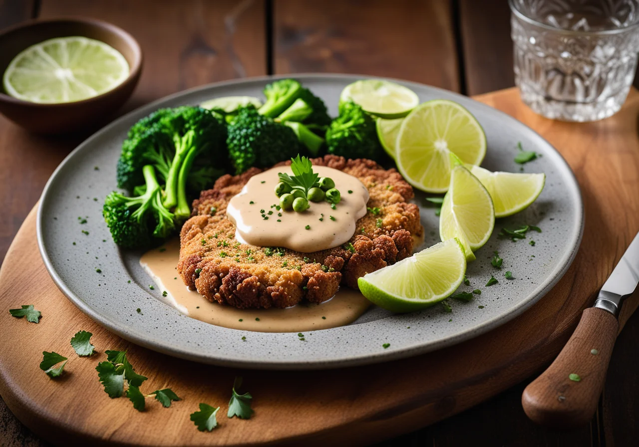 Veal Schnitzel with Lime Sauce